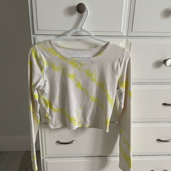 lululemon athletica Yellow and White Crop Top - Picture 1 of 1